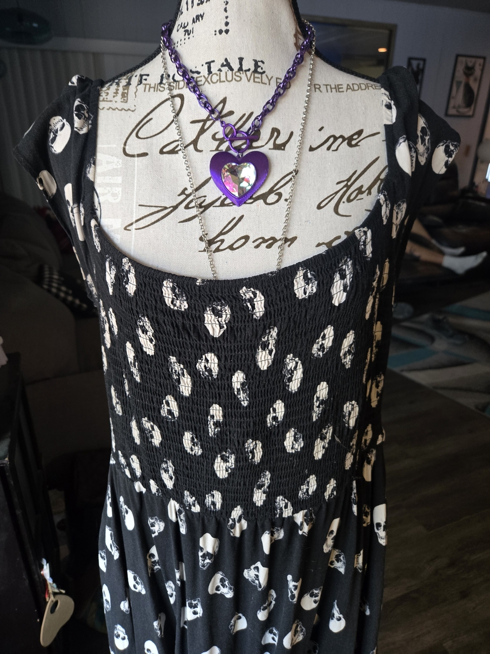 Torrid Rare Smocked Skull Dress. Cap Sleeves. Flowy Skirt. Size 1XL